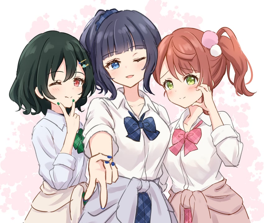 uehara ayumu, asaka karin, and mifune shioriko (love live! and 1 more) drawn by hanazora_satsuki