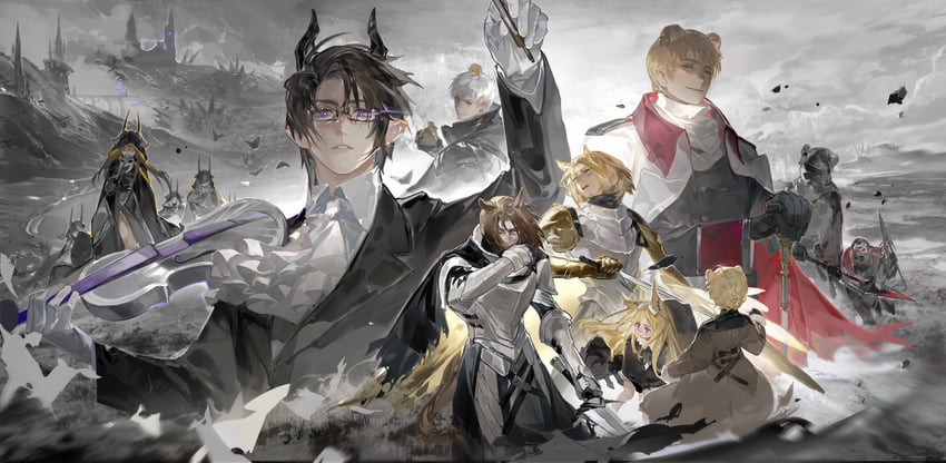 russia, prussia, belarus, hungary, ukraine, and 3 more (arknights and 1 more) drawn by quan_zidong_xiaoyin