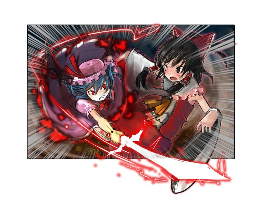 hakurei reimu and remilia scarlet (touhou) drawn by prototype-d