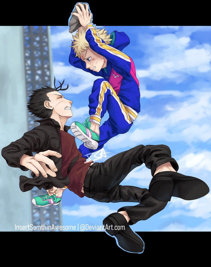 hanazawa teruki and shimazaki ryo (mob psycho 100) drawn by insertsomthinawesome