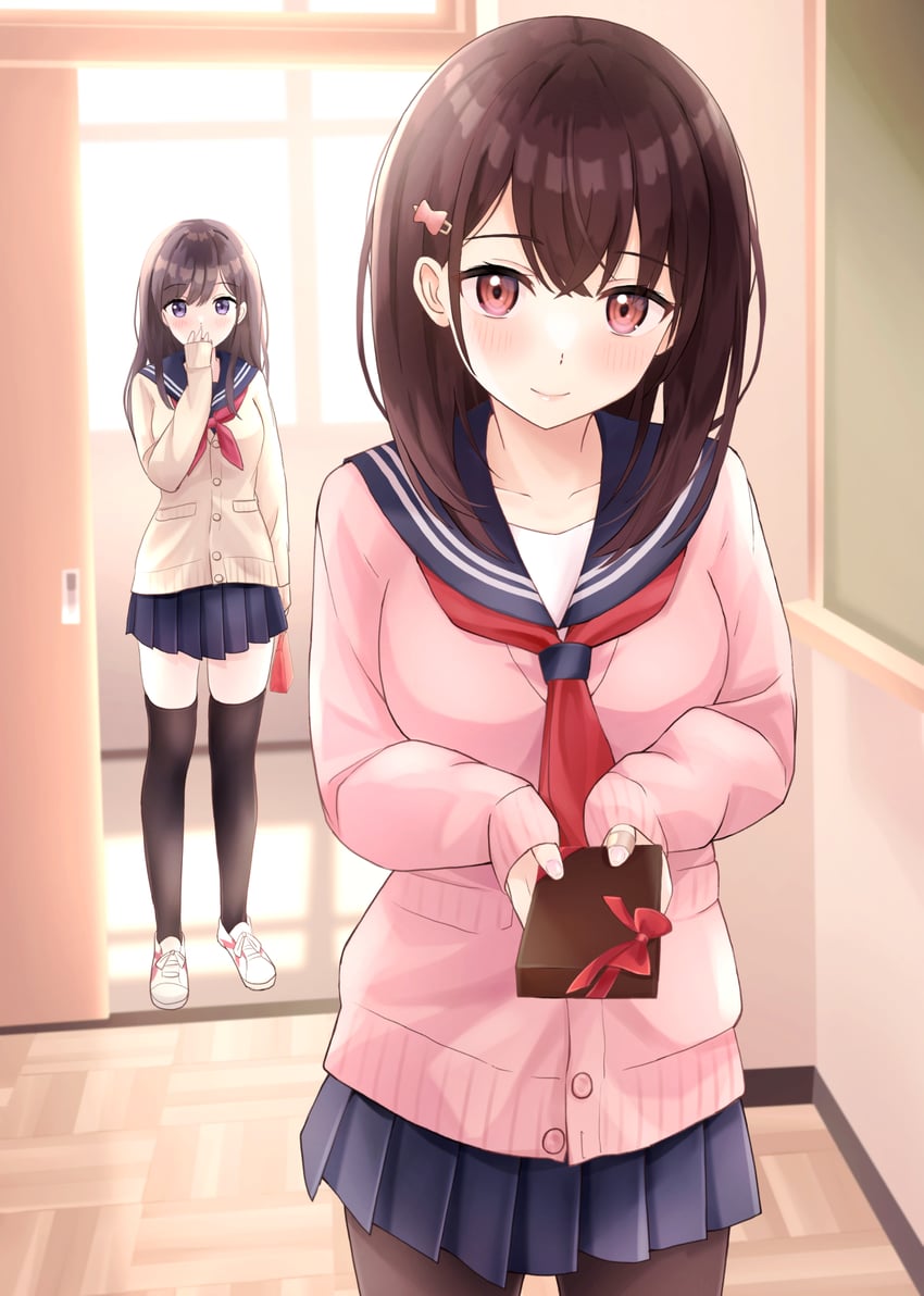 harumiya saki and fuyuno tsubaki (original) drawn by yukimaru217