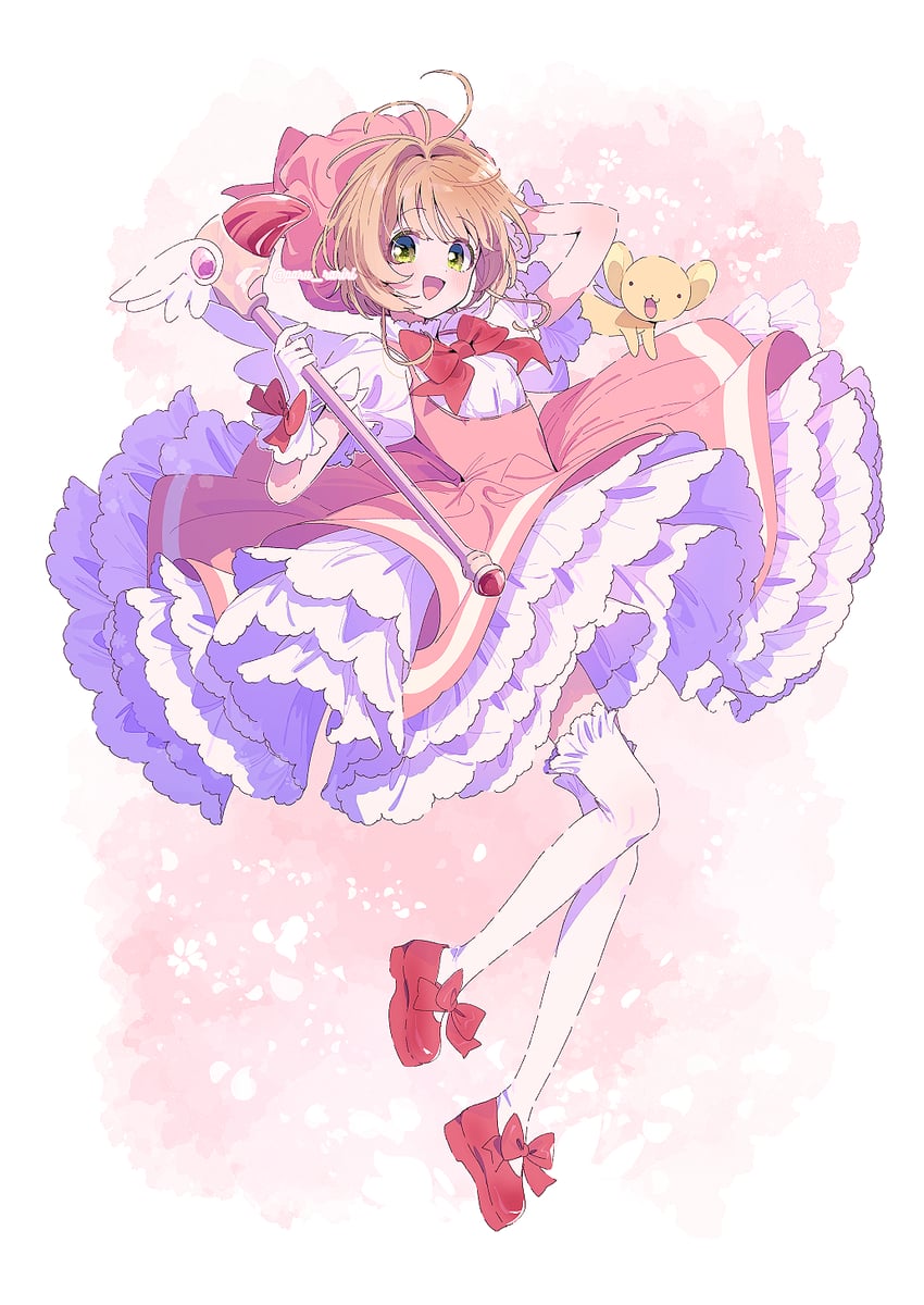kinomoto sakura and kero (cardcaptor sakura) drawn by serizawa_serizane
