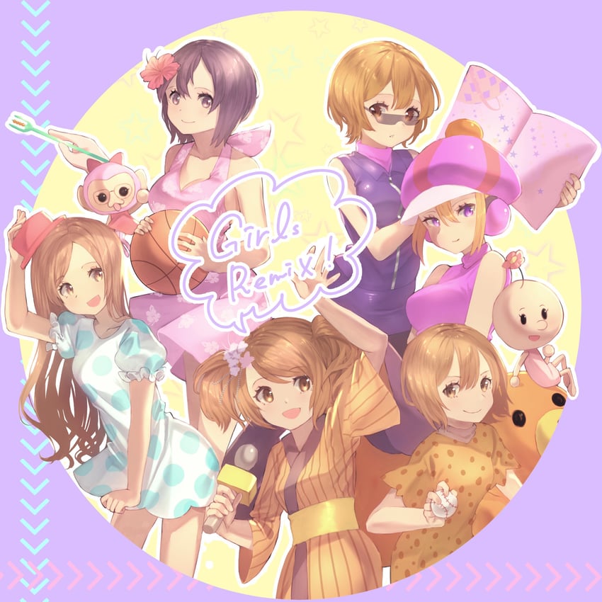 monkey, pitcher, reporter, so'ra, senpai, and 3 more (rhythm tengoku and 1 more) drawn by imomushi_(pixiv_13874680)