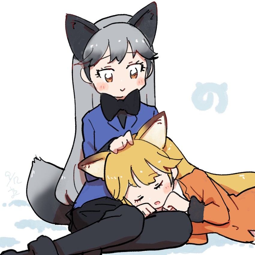 silver fox and ezo red fox (kemono friends) drawn by wamawmwm
