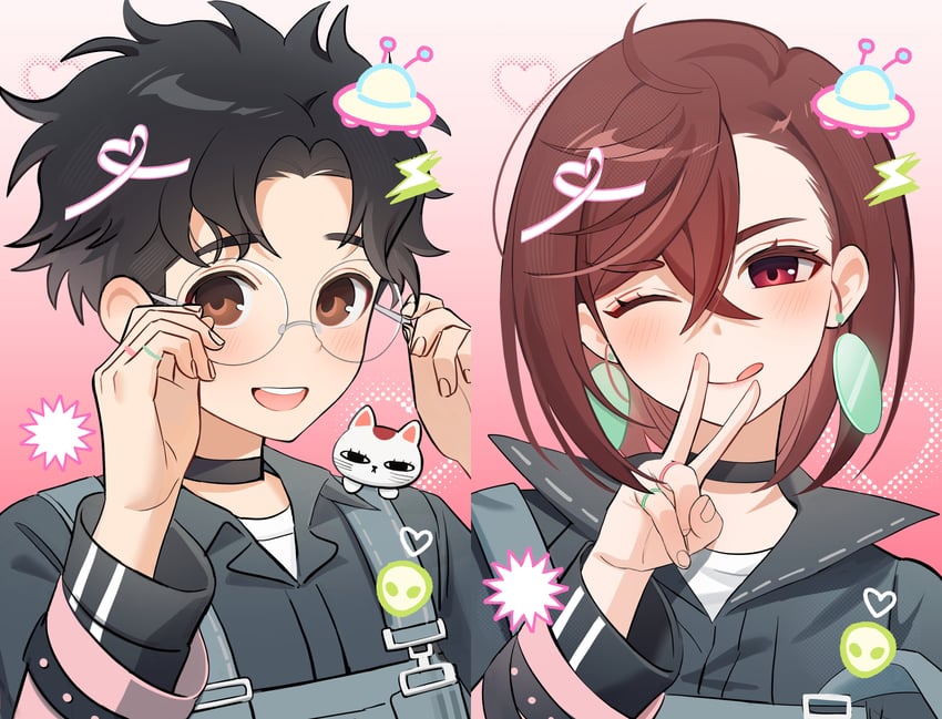 ayase momo, takakura ken, and turbo granny (dandadan) drawn by ddnokmm