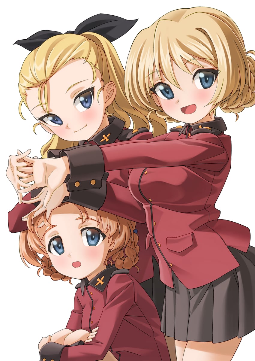 darjeeling, orange pekoe, and assam (girls und panzer) drawn by helmet_(trailblazer003)