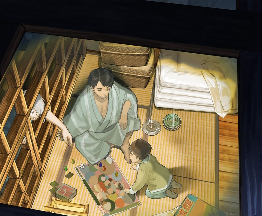 mizuki, medama oyaji, and tokiya (gegege no kitarou and 1 more) drawn by edo_mond_(edoedoedomond)