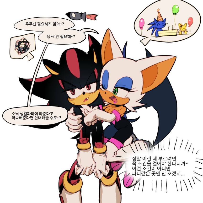 sonic the hedgehog, shadow the hedgehog, rouge the bat, and tails (sonic and 2 more) drawn by dochisukiovo