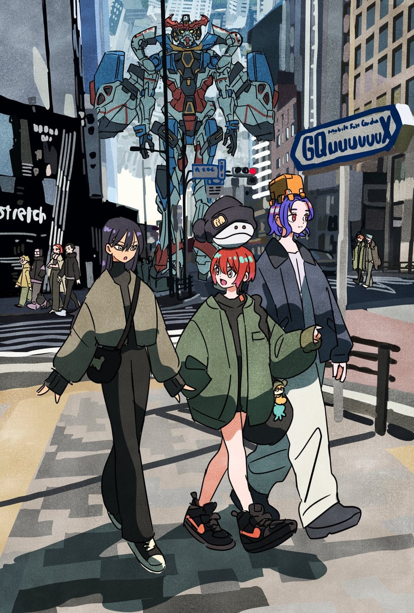 amate yuzuriha, haro, shuji ito, nyaan, challia bull, and 8 more (gundam and 2 more) drawn by takeuchi_ryousuke