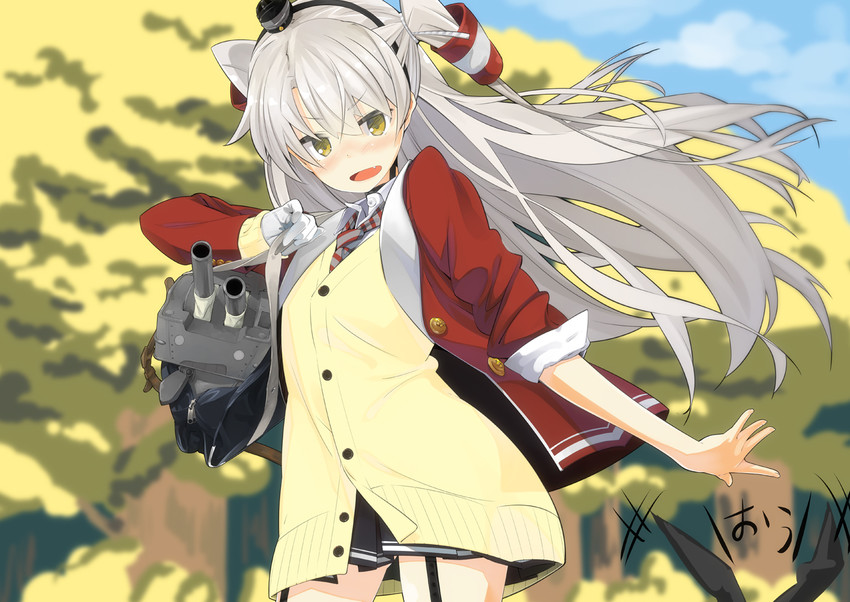 shimakaze, amatsukaze, and rensouhou-kun (kantai collection) drawn by iwasaki_takashi