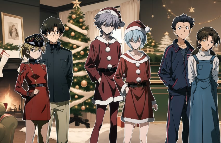 souryuu asuka langley, ayanami rei, nagisa kaworu, aida kensuke, horaki hikari, and 1 more (neon genesis evangelion and 2 more)