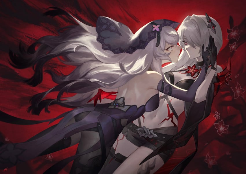 acheron and black swan (honkai and 1 more) drawn by kgynh