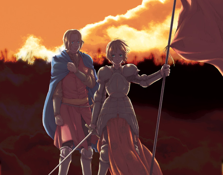 france and jeanne d'arc (axis powers hetalia) drawn by sawaragi_(swrgymg)