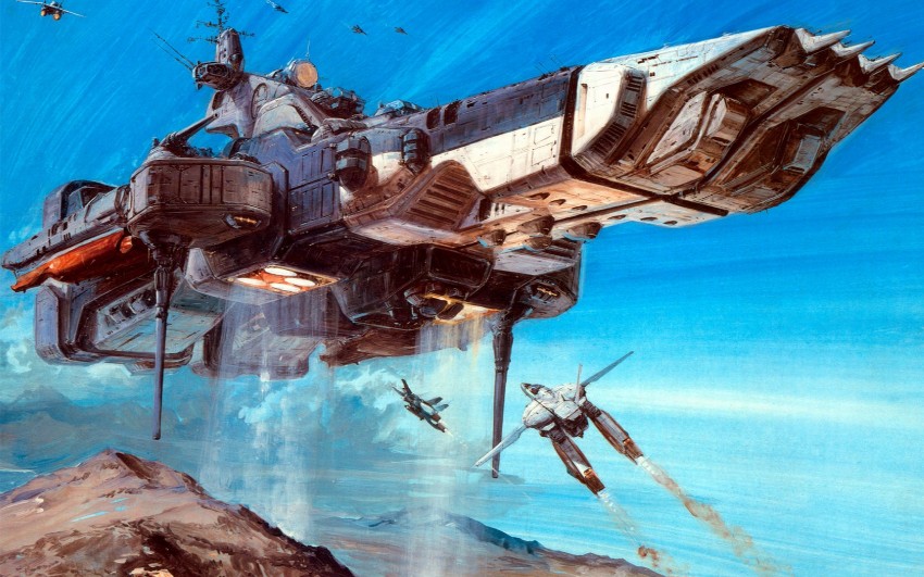 vf-1 and sdf-1 (macross and 1 more) drawn by takani_yoshiyuki