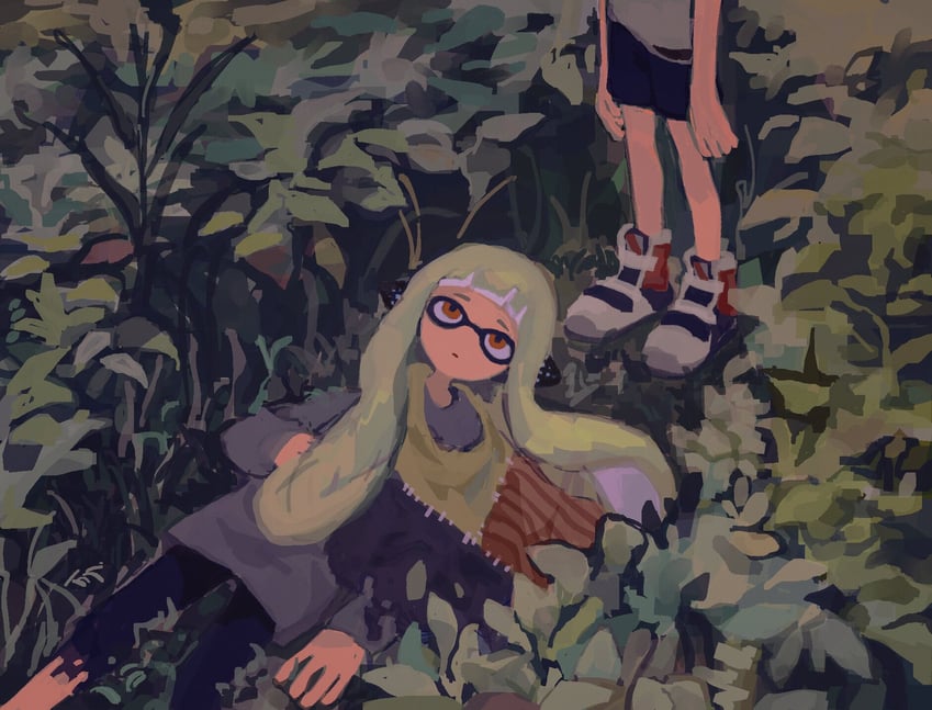 inkling player character, inkling girl, agent 3, and captain 3 (splatoon and 1 more) drawn by dr_mice
