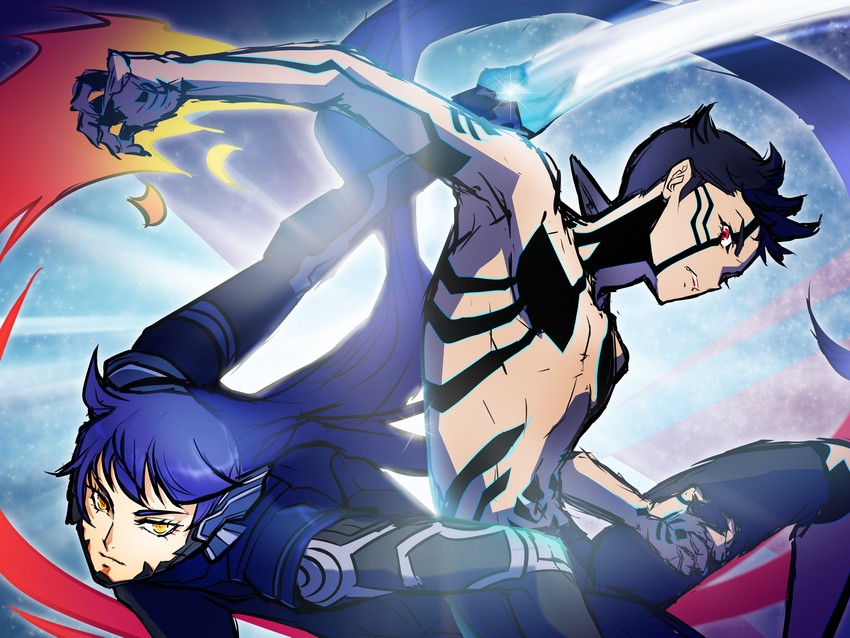 protagonist and demi-fiend (shin megami tensei and 2 more) drawn by moking999
