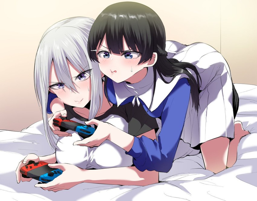 tsukino mito and higuchi kaede (nijisanji) drawn by ricochet-gou