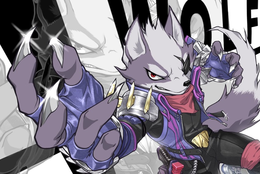 wolf o'donnell (super smash bros. and 1 more) drawn by hato_(heiseiradiodenk)
