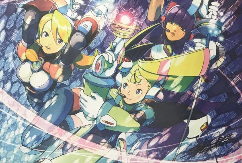 alia, layer, and pallette (mega man and 1 more) drawn by yoshikawa_tatsuya