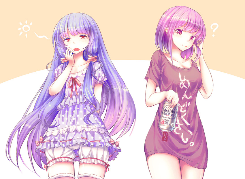 hinanawi tenshi and nagae iku (touhou) drawn by maru_daizu_(aqua6233)