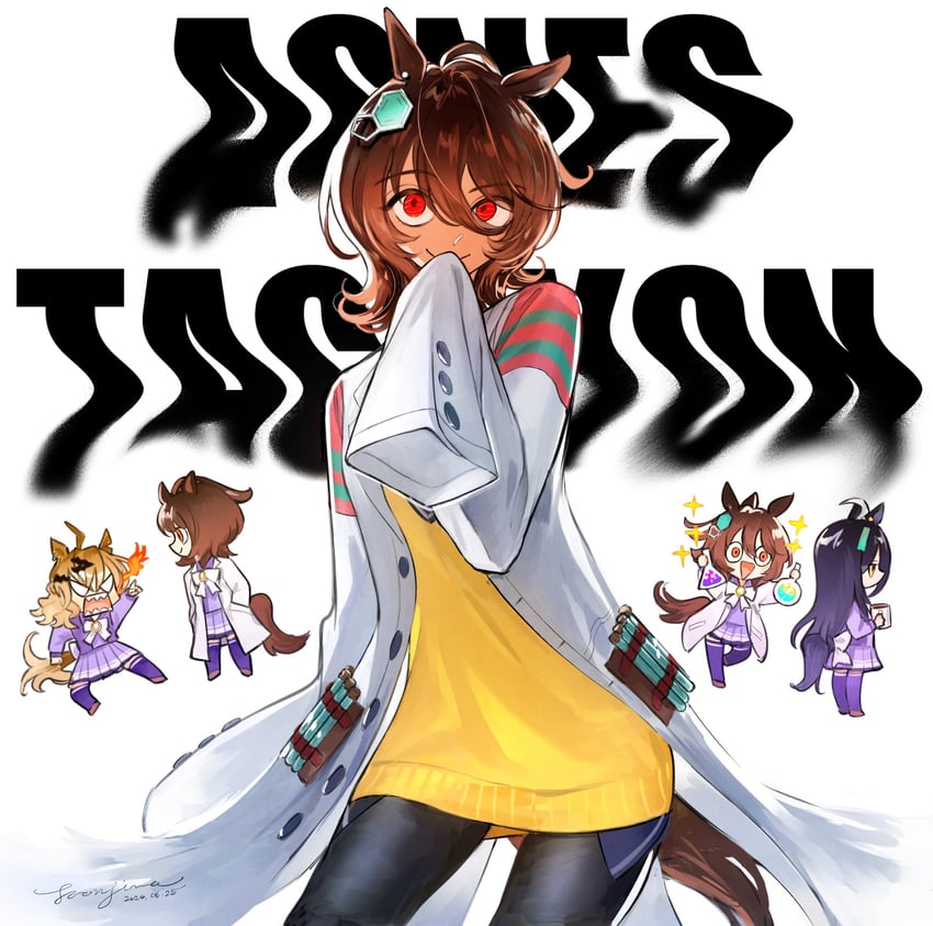 agnes tachyon, manhattan cafe, and jungle pocket (umamusume) drawn by tetsujima