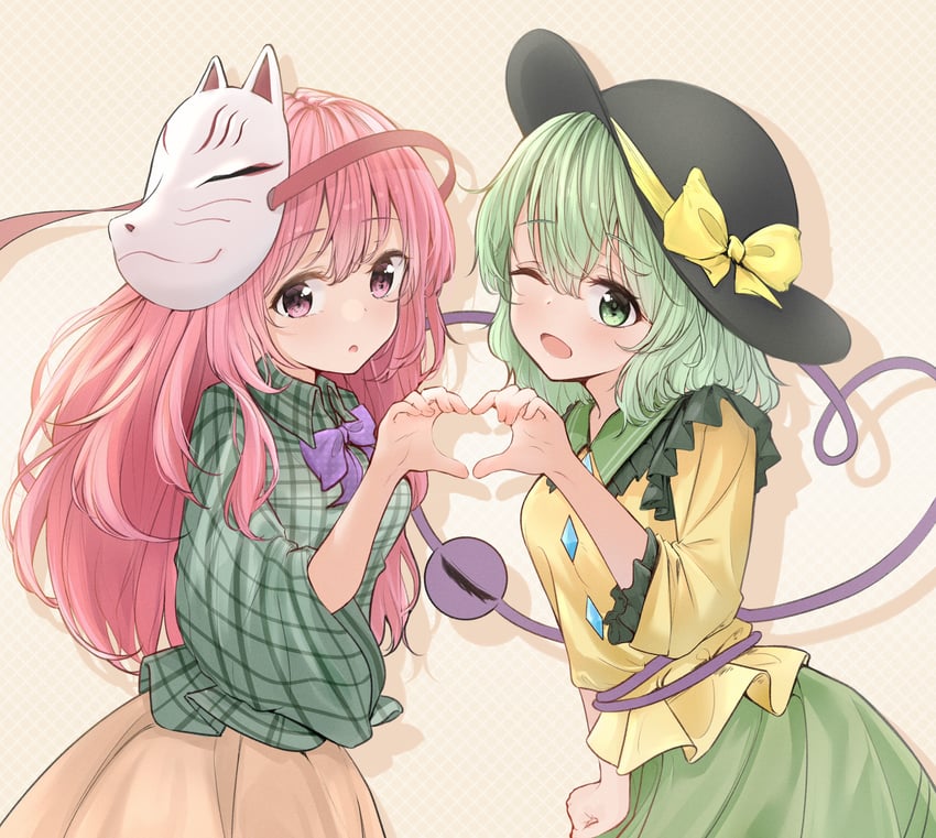 komeiji koishi and hata no kokoro (touhou) drawn by karenkabuka