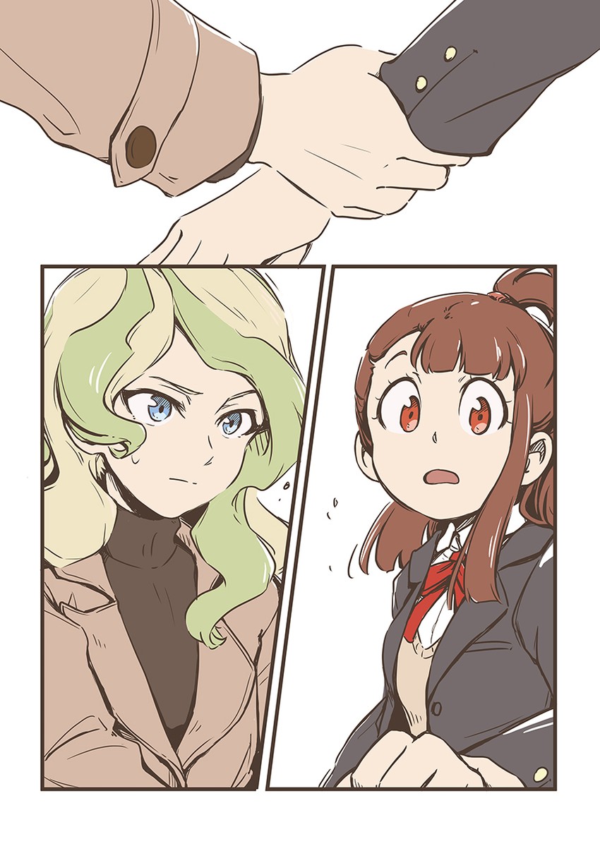kagari atsuko and diana cavendish (little witch academia) drawn by tonton_(mathcaca24)