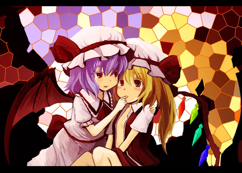 remilia scarlet and flandre scarlet (touhou) drawn by mugi_(banban53)