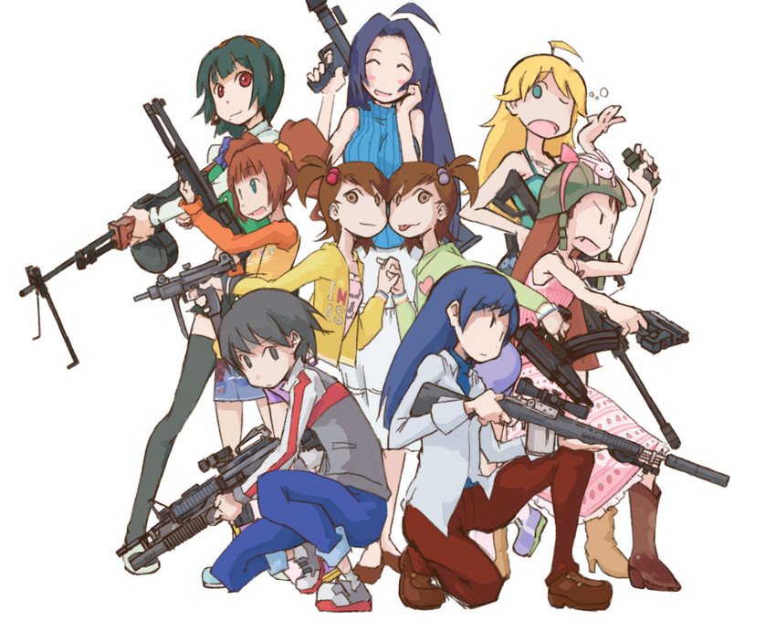 hoshii miki, kisaragi chihaya, kikuchi makoto, minase iori, takatsuki yayoi, and 4 more (idolmaster and 3 more) drawn by tugeneko