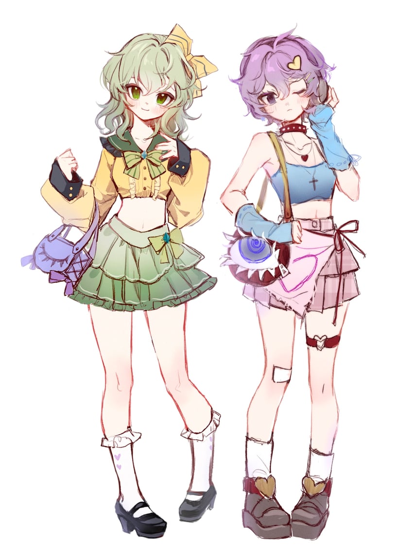 komeiji koishi and komeiji satori (touhou) drawn by 80isiiii