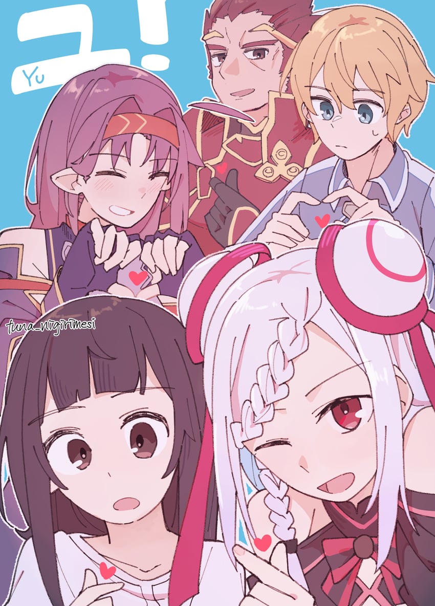 yuuki, eugeo, yui, yuna, and eugene (sword art online) drawn by tuna_nigirimesi
