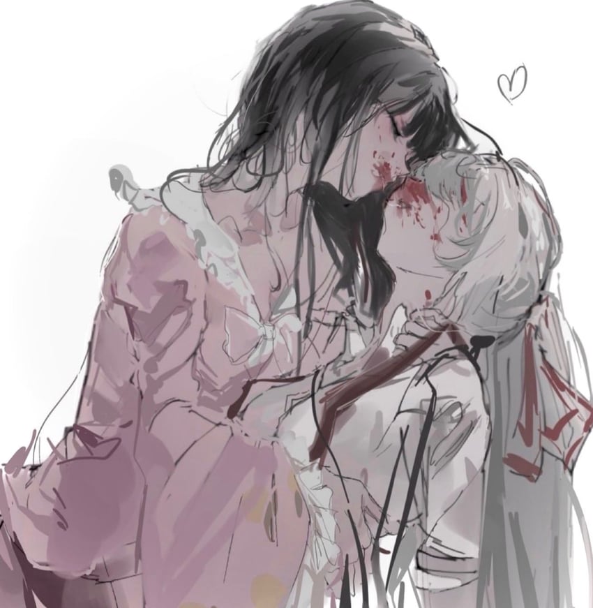 fujiwara no mokou and houraisan kaguya (touhou) drawn by sesmkun