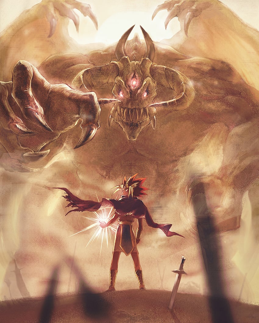 atem and zorc necrophades (yu-gi-oh! and 1 more) drawn by yuza