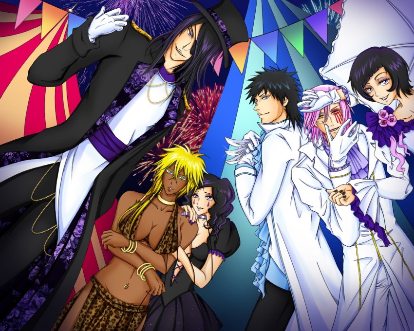 tier harribel, nnoitra gilga, cirucci sanderwicci, szayelaporro granz, shiba kaien, and 2 more (bleach) drawn by luppy