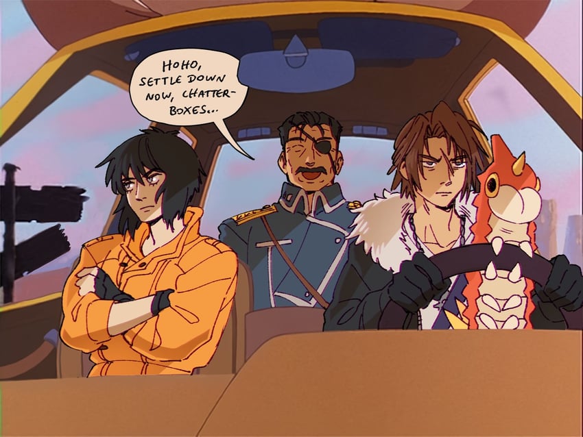 squall leonhart, kusanagi motoko, wurmple, and king bradley (pokemon and 5 more) drawn by bri_(brigriv)