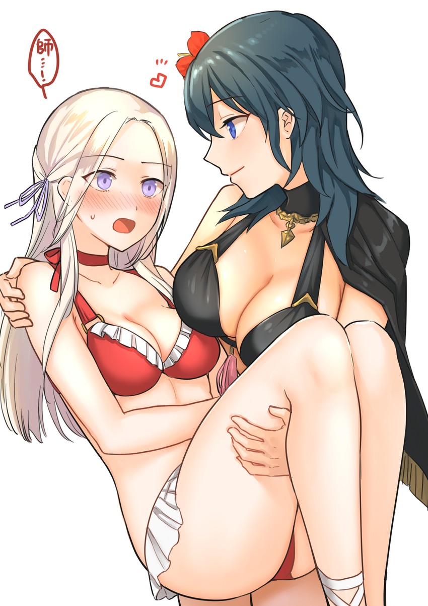 female byleth and edelgard von hresvelg (fire emblem and 1 more) drawn by fukuroumori