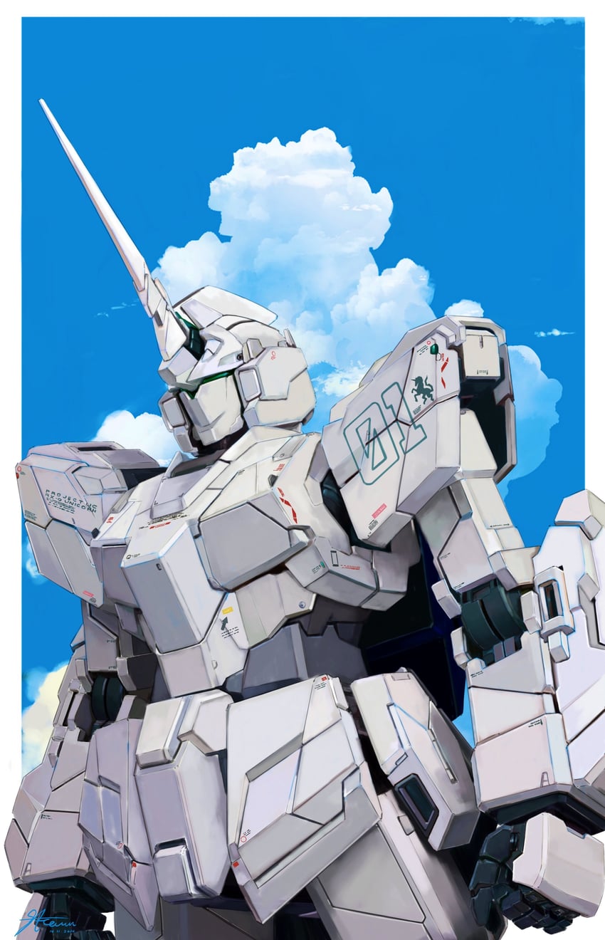 unicorn gundam (gundam and 1 more) drawn by steven_(sz0097)