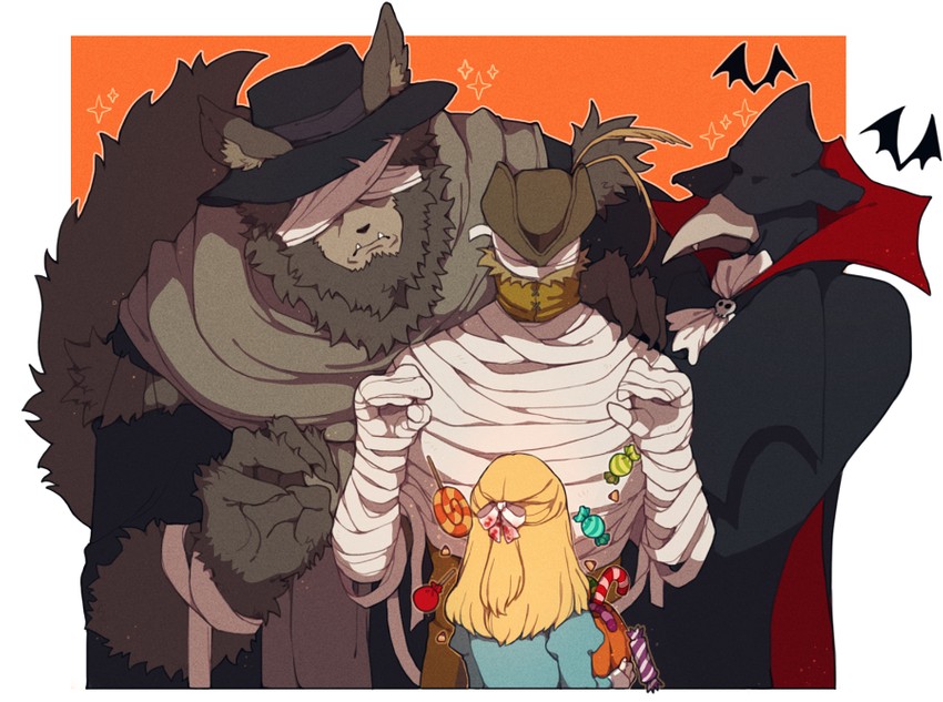 eileen the crow, father gascoigne, and henryk (bloodborne) drawn by donar0217