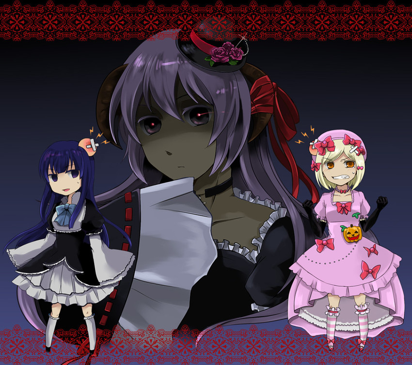 hanyuu, frederica bernkastel, and lambdadelta (higurashi no naku koro ni and 1 more) drawn by chano_suk