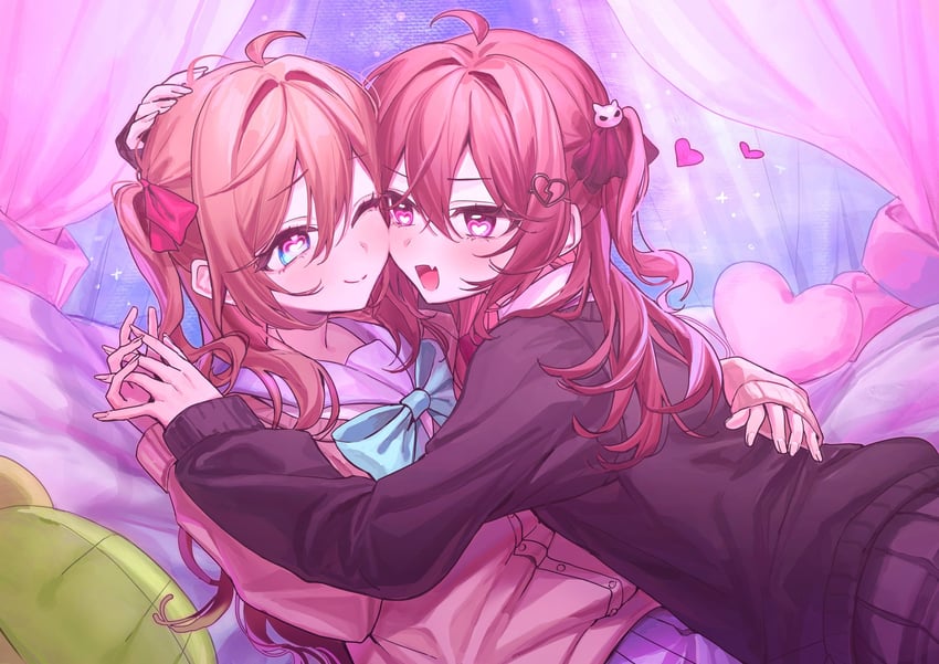 neuro-sama and evil neuro-sama (vedal ai) drawn by yuuri_(0914yuuri_k)
