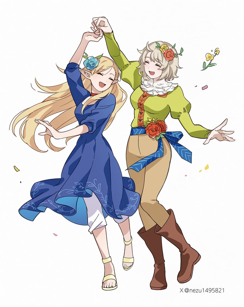 marcille donato and falin touden (dungeon meshi) drawn by nezu1495821