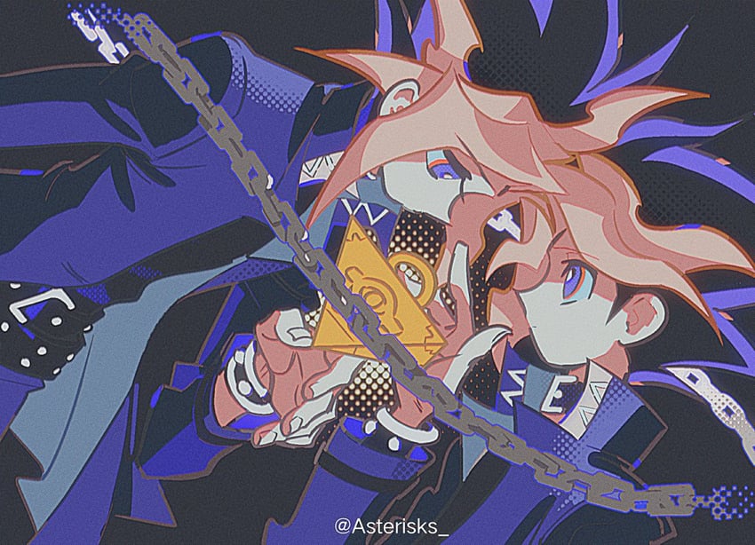 muto yugi and yami yugi (yu-gi-oh! and 1 more) drawn by asterisks_aya