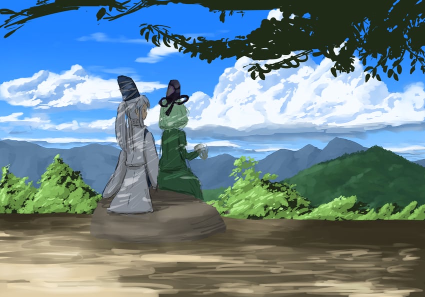 mononobe no futo and soga no tojiko (touhou) drawn by ritsuzou