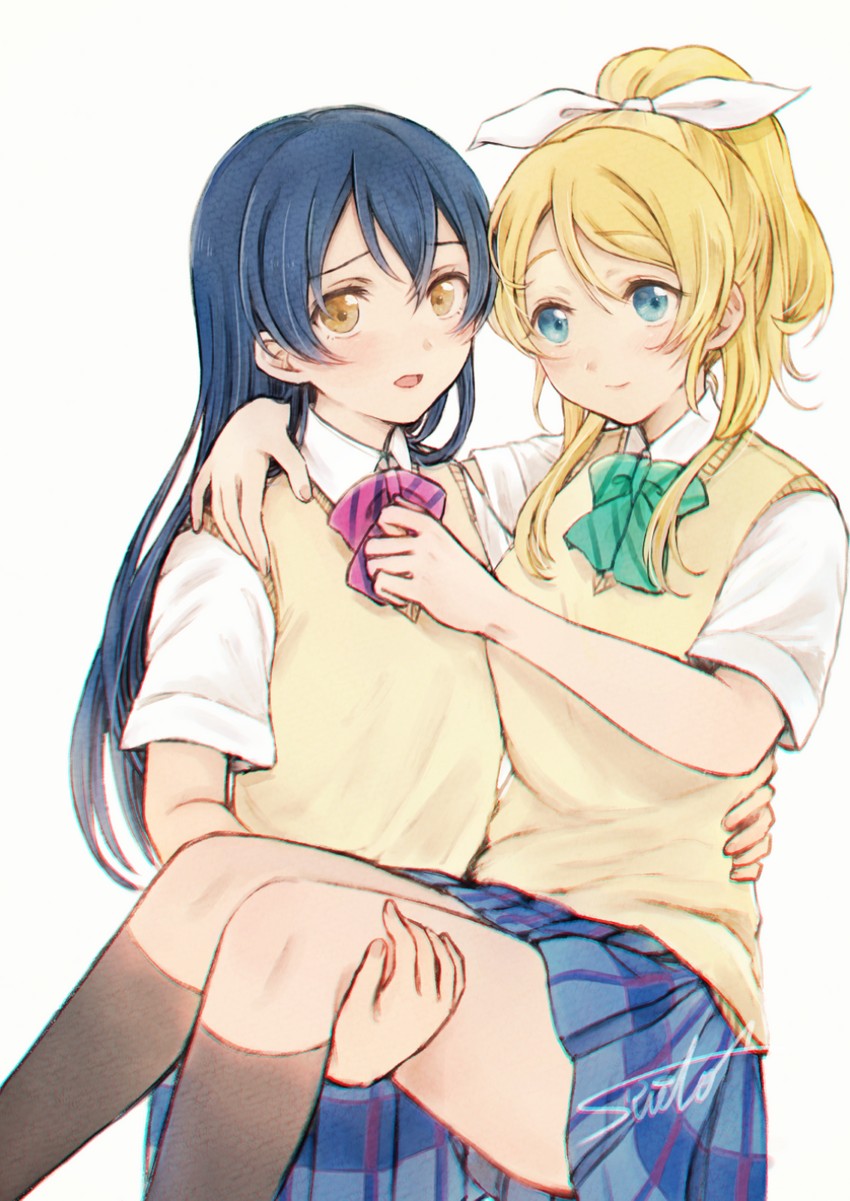 sonoda umi and ayase eli (love live! and 1 more) drawn by suito