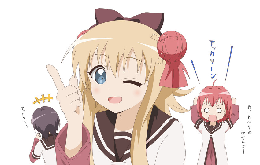 toshinou kyouko, akaza akari, and funami yui (yuruyuri) drawn by kashiopea