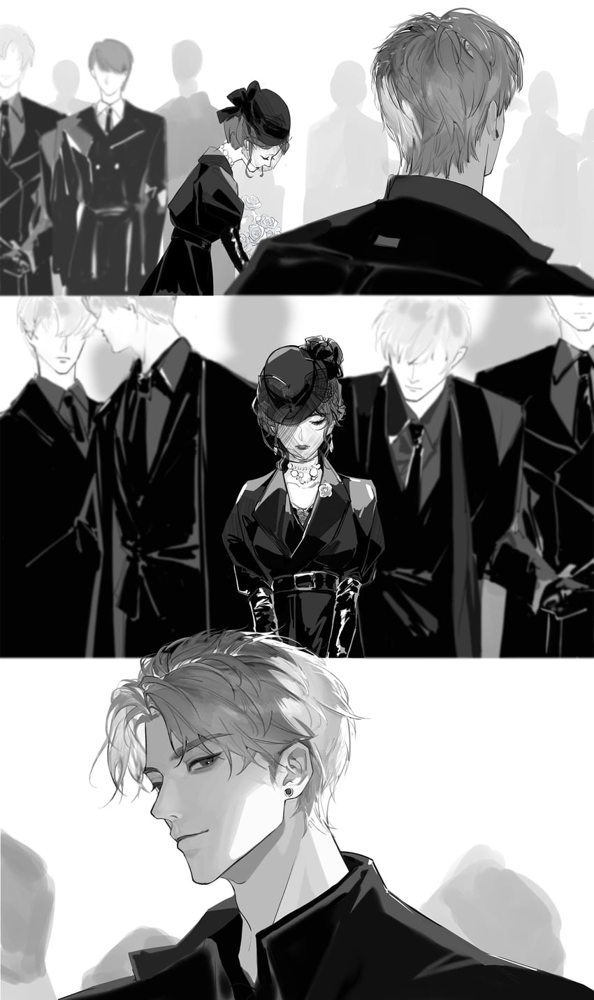 protagonist and sylus (love and deepspace) drawn by xiheanar