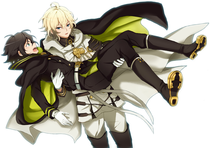 hyakuya yuuichirou and hyakuya mikaela (owari no seraph) drawn by kagura_kurosaki