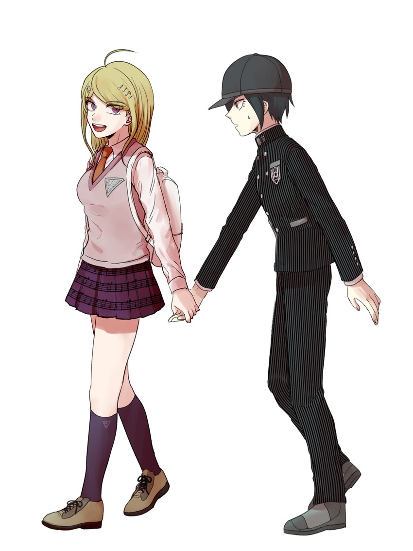saihara shuichi and akamatsu kaede (danganronpa and 1 more) drawn by dangyu_(danganpa)