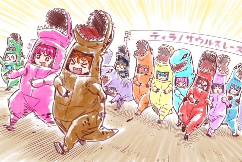 hagoromo lala, laura la mer, hoshina hikaru, natsuumi manatsu, suzumura sango, and 7 more (precure and 2 more) drawn by itou_shin'ichi