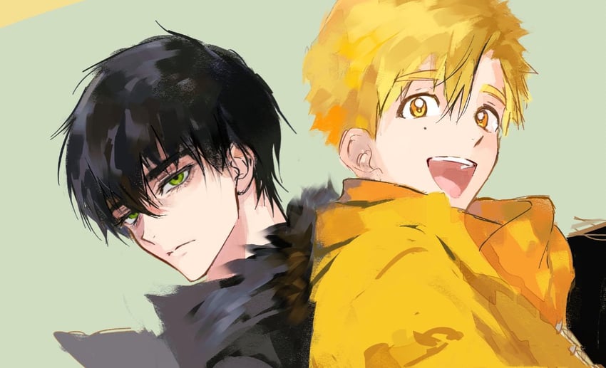 akeuraji tsukasa and yodaka jun (medalist) drawn by haoriday